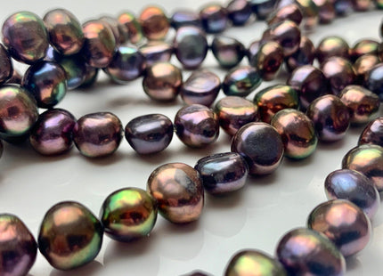 6-7 mm OR 9-10 mm AAA Potato Nugget Freshwater Pearl Beads Wild Purplish Peacock Color Genuine Freshwater Pearl Limited Edition Color #1067