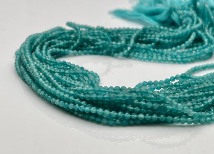 2 mm Faceted Round Tiny Dark Aqua Blue Quartz Gemstone Beads Genuine Natural Quartz Loose Beads 13 Inches Strand #4129
