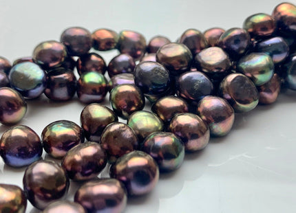 6-7 mm OR 9-10 mm AAA Potato Nugget Freshwater Pearl Beads Wild Purplish Peacock Color Genuine Freshwater Pearl Limited Edition Color #1067