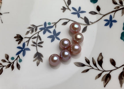 ONE Piece AAAA 8 mm Top Quality High Luster Perfect Round Half Drilled Freshwater Pearl Genuine Natural Mauve Pink Freshwater Pearls #1798