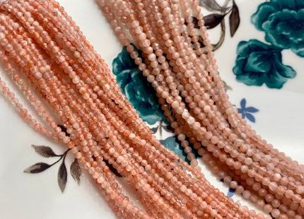 BEST DEAL 2mm 2.5mm Natural Faceted Round Sunstone Gemstone Beads Genuine Natural Orange Gemstone Loose Beads 15.5 Inches Strand #2527