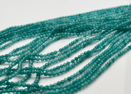 2 mm Faceted Round Tiny Dark Aqua Blue Quartz Gemstone Beads Genuine Natural Quartz Loose Beads 13 Inches Strand #4129
