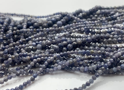 2mm 3mm 3.5-4mm Natural Blue Sapphire Faceted Round Gemstone Loose Beads Genuine Natural Blue Sapphire Tiny Beads 15.5 Inches Strand #3727