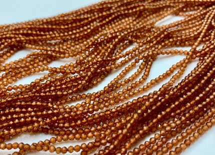 BEST DEAL 2-2.5 mm AAA Faceted Round Tiny Spessartite Garnet Gemstone Beads Genuine Natural Garnet Loose Beads 13 Inches Strand #2500