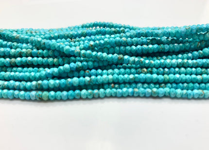 2x3 mm Natural Faceted Rondelle Turquoise Beads Natural Color Turquoise Loose Beads #2581