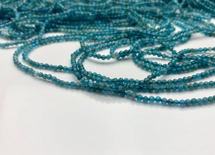 2 mm AAA Micro Faceted Round Apatite Gemstone Beads Top Quality Blue Apatite Faceted Gemstone Loose Beads #2317