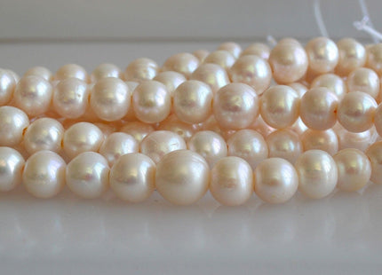 Half Strand 12-14 mm White Graduated Large Hole Freshwater Pearl Beads 2.2mm Hole Large Hole Natural White Pearls #161