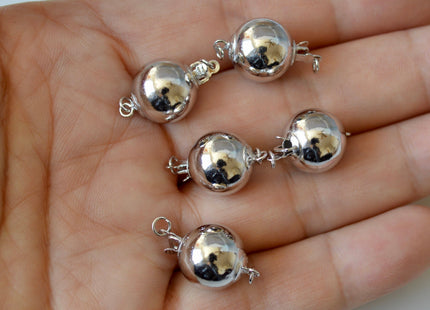 6mm 8mm 10mm 12mm Genuine .925 Sterling Silver Smooth Shiny Ball Clasp, Sterling Silver Ball Clasp, .925 Silver Ball Safety Clasps #10339