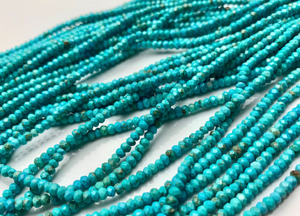 2x3 mm Natural Faceted Rondelle Turquoise Beads Natural Color Turquoise Loose Beads #2581