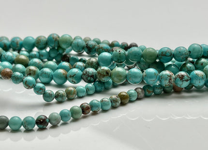 4mm 6mm 8mm 10mm Smooth Round Blue Green Brown Color Turquoise Gemstone Beads 15.5 Inches Strand #4089