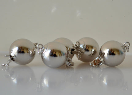 6mm 8mm 10mm 12mm Genuine .925 Sterling Silver Smooth Shiny Ball Clasp, Sterling Silver Ball Clasp, .925 Silver Ball Safety Clasps #10339