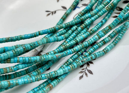4-4.5 mm Turquoise Heishi Rondelle Shape Loose Beads 15 Inches Strand #2585