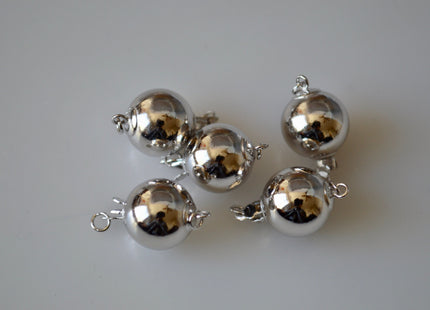 6mm 8mm 10mm 12mm Genuine .925 Sterling Silver Smooth Shiny Ball Clasp, Sterling Silver Ball Clasp, .925 Silver Ball Safety Clasps #10339