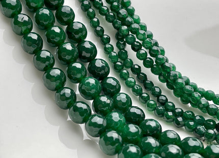 4mm 8mm 10mm Faceted Round Emerald Green Color Agate Gemstone Beads Genuine Agate Gemstone Loose Beads 14 Inches Strand #4090