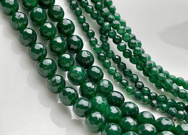 4mm 8mm 10mm Faceted Round Emerald Green Color Agate Gemstone Beads Genuine Agate Gemstone Loose Beads 14 Inches Strand #4090