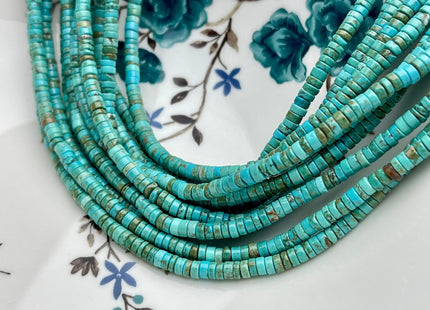 4-4.5 mm Turquoise Heishi Rondelle Shape Loose Beads 15 Inches Strand #2585