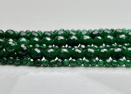 4mm 8mm 10mm Faceted Round Emerald Green Color Agate Gemstone Beads Genuine Agate Gemstone Loose Beads 14 Inches Strand #4090