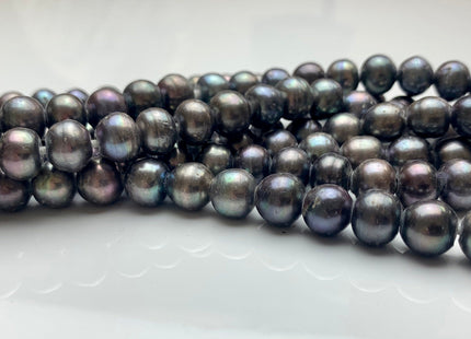 9.5-10 mm Large Hole Potato Gray Peacock Freshwater Pearl Beads Hole Size 2.2 mm Genuine Large Hole Freshwater Pearls #1563