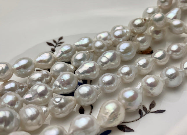 8-9x10-12 mm AAAA Very Rare Baroque Natural White Freshwater Pearls Top Quality Super High Luster White Baroque Pearls #P1599