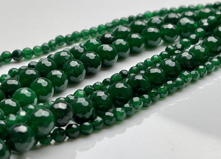 4mm 8mm 10mm Faceted Round Emerald Green Color Agate Gemstone Beads Genuine Agate Gemstone Loose Beads 14 Inches Strand #4090
