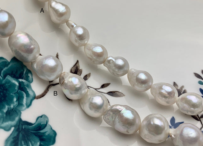8-9x10-12 mm AAAA Very Rare Baroque Natural White Freshwater Pearls Top Quality Super High Luster White Baroque Pearls #P1599