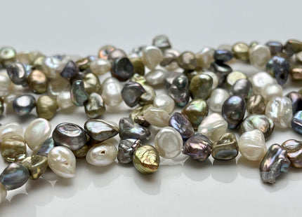5x6-8 mm Gray White Keshi Freshwater Pearls Top Drilled Keshi Pearl Beads Rare Gray White Genuine Keishi Freshwater Pearls 90 Pieces #P1543