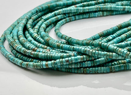 4-4.5 mm Turquoise Heishi Rondelle Shape Loose Beads 15 Inches Strand #2585