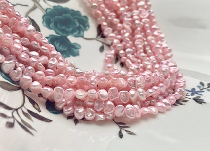 5-7 mm AA Baby Pink Keshi Freshwater Nugget Pearl Beads Center Drilled Keshi Nugget Beads Genuine Baby Pink Freshwater Pearls #P1060