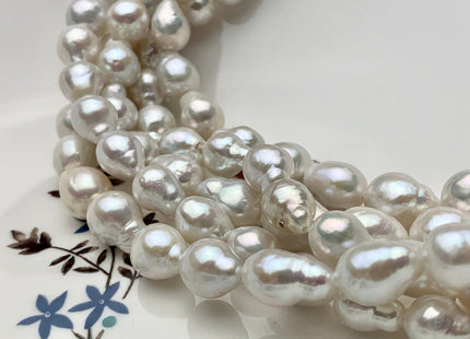 8-9x10-12 mm AAAA Very Rare Baroque Natural White Freshwater Pearls Top Quality Super High Luster White Baroque Pearls #P1599