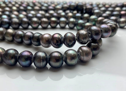 9.5-10 mm Large Hole Potato Gray Peacock Freshwater Pearl Beads Hole Size 2.2 mm Genuine Large Hole Freshwater Pearls #1563