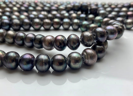 9.5-10 mm Large Hole Potato Gray Peacock Freshwater Pearl Beads Hole Size 2.2 mm Genuine Large Hole Freshwater Pearls #1563