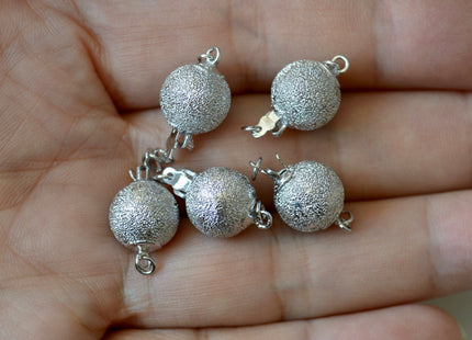6mm 8 mm & 10mm Genuine .925 Sterling Silver Stardust Clasp Sterling Silver Ball Clasp 925 Stardust Silver Ball Safety Clasps #10338