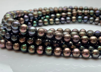 6.5-7 mm AA Metallic Peacock Color Potato Freshwater Pearl Beads Genuine High Luster Freshwater Peacock Colored Pearls #1996