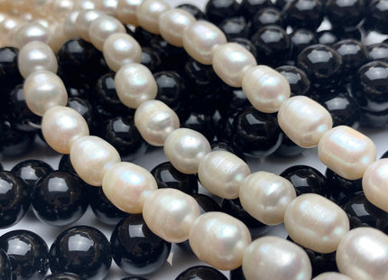 11x14 mm Natural White Rice/Oval Potato Freshwater Pearls Genuine Natural Freshwater Pearl Beads #1477
