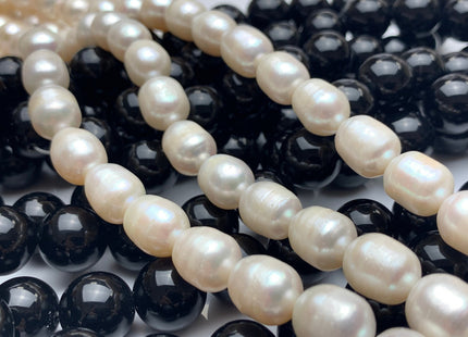 11x14 mm Natural White Rice/Oval Potato Freshwater Pearls Genuine Natural Freshwater Pearl Beads #1477