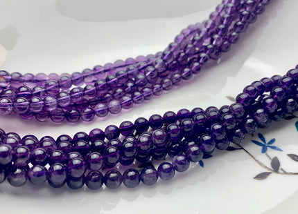 4mm 6mm 8mm 10mm 12mm AAA Top Quality Smooth Round Amethyst Beads, February Birthstone Beads Natural Darker Purple color Amethyst #486
