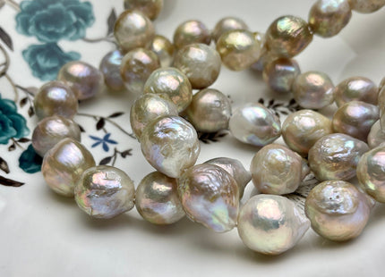 13-16 mm AAA Rare Jumbo Natural Champagne Seaweed Pink Color Baroque Freshwater Pearl Beads Genuine Color Large Baroque Pearls #P1954