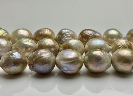 13-16 mm AAA Rare Jumbo Natural Champagne Seaweed Pink Color Baroque Freshwater Pearl Beads Genuine Color Large Baroque Pearls #P1954