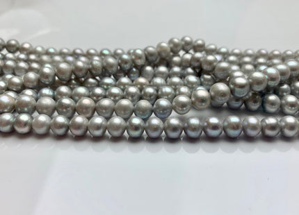 6.5-7 mm AAA Silver Gray Color Round Freshwater Pearl Bead Genuine Gray Round Freshwater Pearls #1528