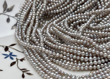 2.5 mm AAA Gray Color Tiny Freshwater Potato Pearl Beads Genuine Freshwater Silver Gray Color Potato Seed Pearl Beads #P1986