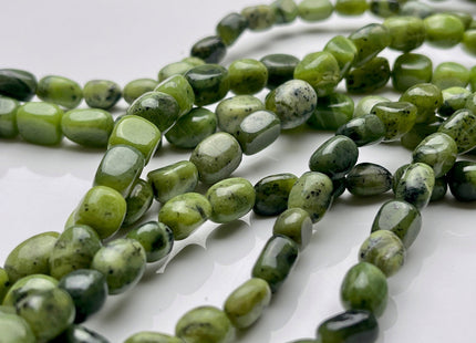 6-7x9-10mm Or 7-8x10-12mm Natural Multi Green Canadian Nephrite Jade Gemstone Nugget Beads Genuine Green Jade Nugget Gemstone Beads #3878