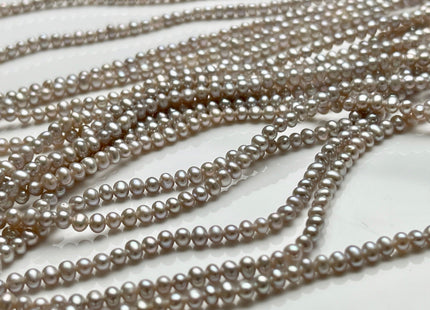 2.5 mm AAA Gray Color Tiny Freshwater Potato Pearl Beads Genuine Freshwater Silver Gray Color Potato Seed Pearl Beads #P1986