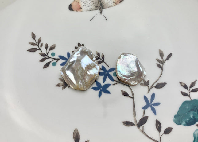 3 Pieces 15-29 mm AAA Large Cornflake Keshi Freshwater Pearls Genuine Natural White Top Drilled High Luster Nice Quality Keshi Pearl #1940