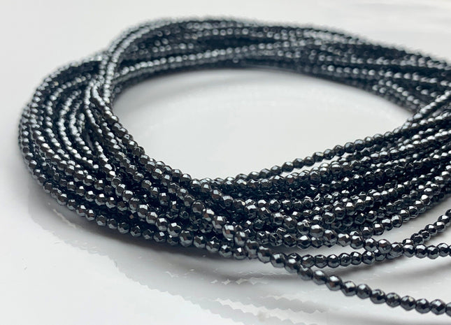 2 mm 3 mm Hematite Pyrite Beads Faceted Round Shape Polished Tiny Beads 15.5 Inches #3048