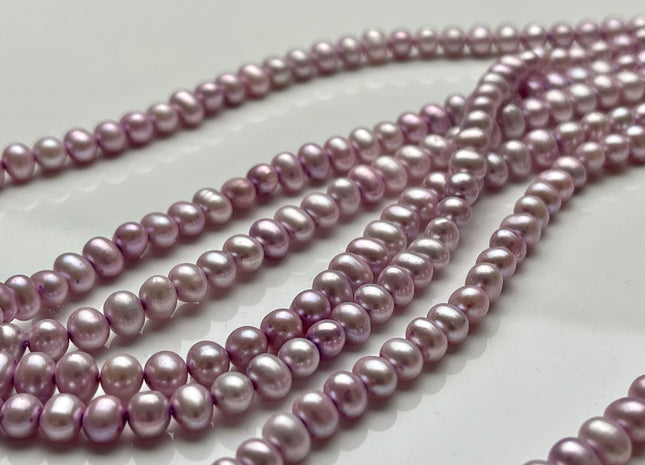 5-6 mm Rare Lilac Color Potato Freshwater Pearl Beads Genuine High Luster Lavender Color Freshwater Potato Pearls #1536