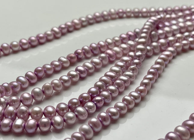5-6 mm Rare Lilac Purple Color Potato Freshwater Pearl Beads Genuine High Luster Lavender Color Freshwater Potato Pearls #1536