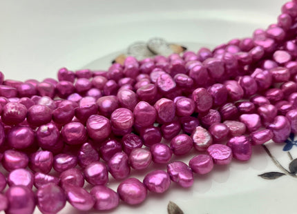 7 mm Fuchsia Purple Pink Color Freshwater Pearl Potato Nugget Beads Genuine Cultured Freshwater Pearls Genuine Natural Nugget Pearls #P1265