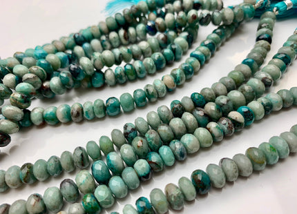 7mm 8mm 9mm AAA Top Quality 100% Natural Faceted Rondelle Chrysocolla Gemstone Beads Genuine Chrysocolla Loose Beads 8 Inches Strand #2516