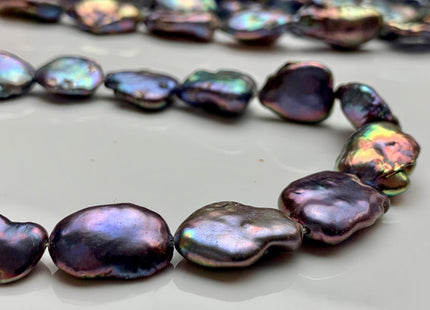 12x20-16x22 mm AAA Rainbow Peacock Keishi Freshwater Pearl Beads Irregular Shape Peacock Limited Edition Flat Oval Keishi Pearls #388
