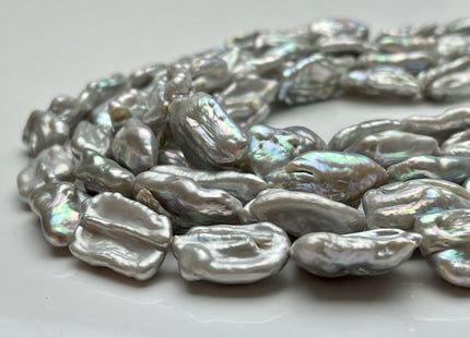 10-15x18-20 mm Gray Color Biwa Stick Freshwater Pearls Beads Cultured Biwa Freshwater Pearls Natural Irregular Biwa Stick Pearls #P2049